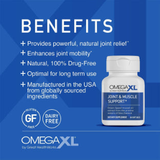 OmegaXL – Natural Joint & Muscle Support Supplement 120 Count